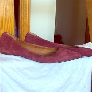 New wine/burgundy Frye sienna suede ballet flats 7
